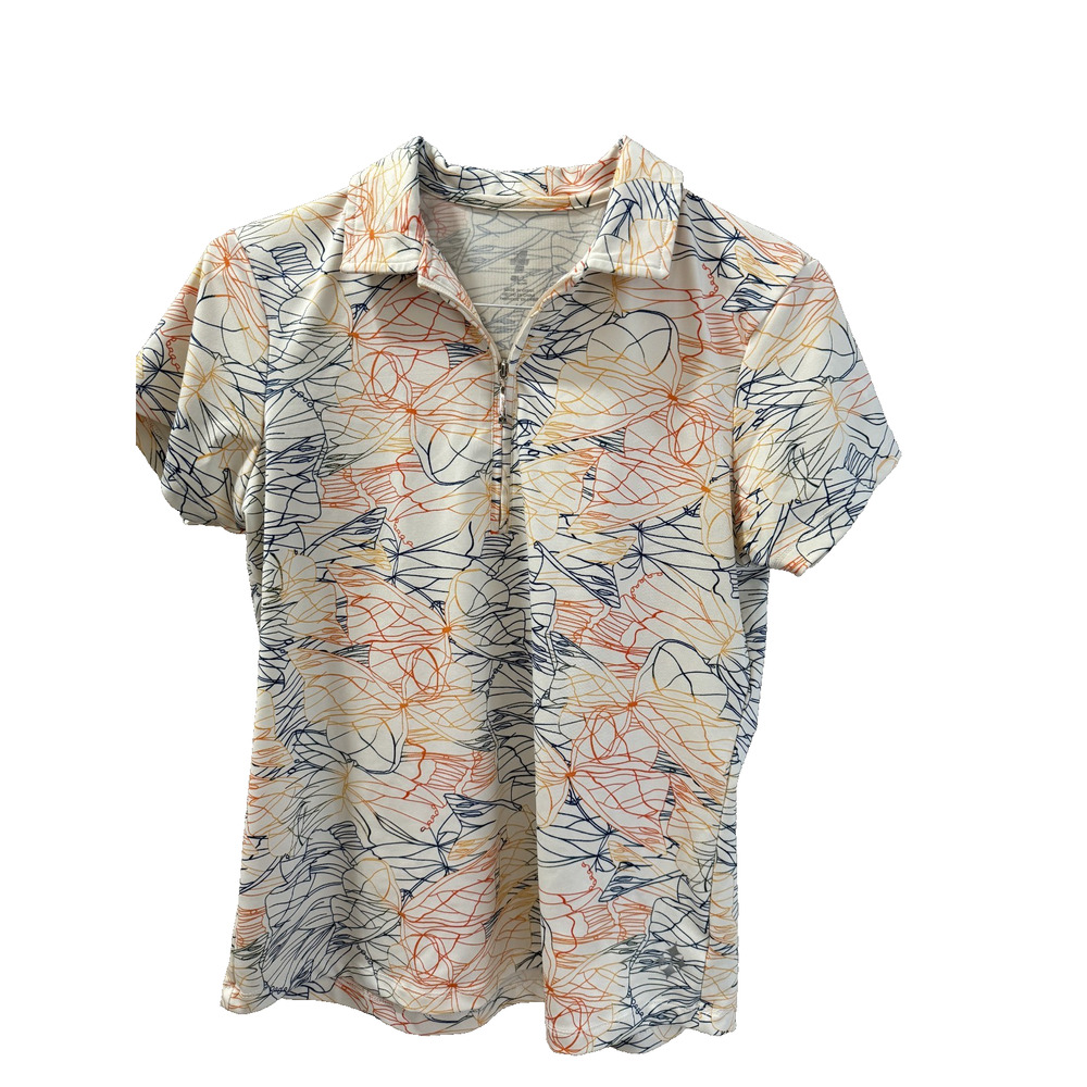 All by jofit Rainbow colors Golf shirt L Tennis Pickleball Sporty Stretchy